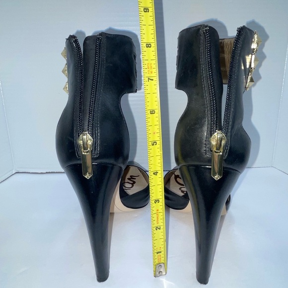 Sam Edelman | Black | Stiletto with Ankle Strap | Gold Buckle | 8.5 - Picture 11 of 16